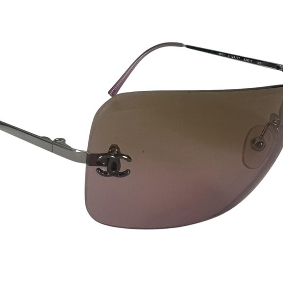Authentic Chanel CC Logo Rimless Sunglasses - Picture 9 of 10